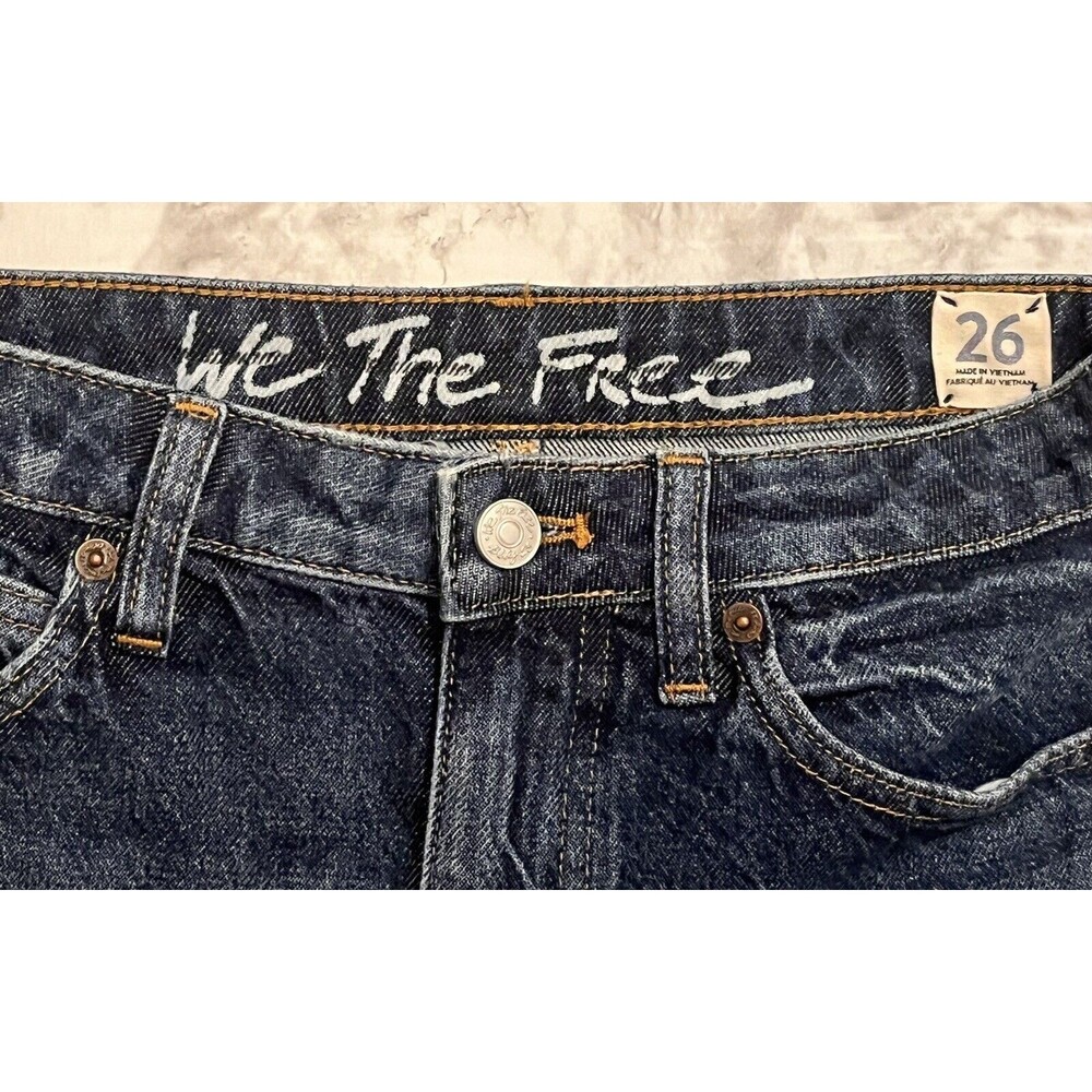 NEW Free People Maverick Fringe Denim Jean Skirt Womens 26 Blue Boho Western - Picture 3 of 6